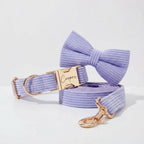 Purple Corduroy Collar Leash Set