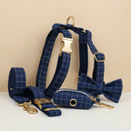 D&D Paws  Plaid Dark Blue Set