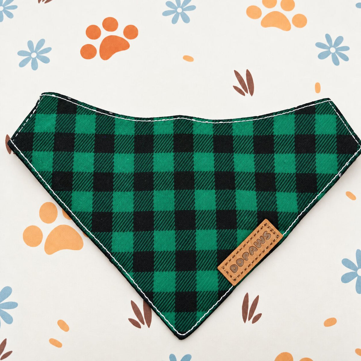 Designed Green Buffalo Plaid Dog Harness Set