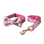 Personalized Floral Dog Collar Leash Set