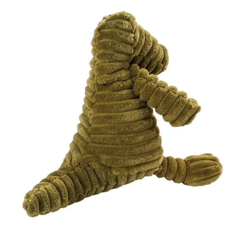 Plush Animal Dog Toy – Corduroy Squeaky Chew Toy for Small & Large Dogs