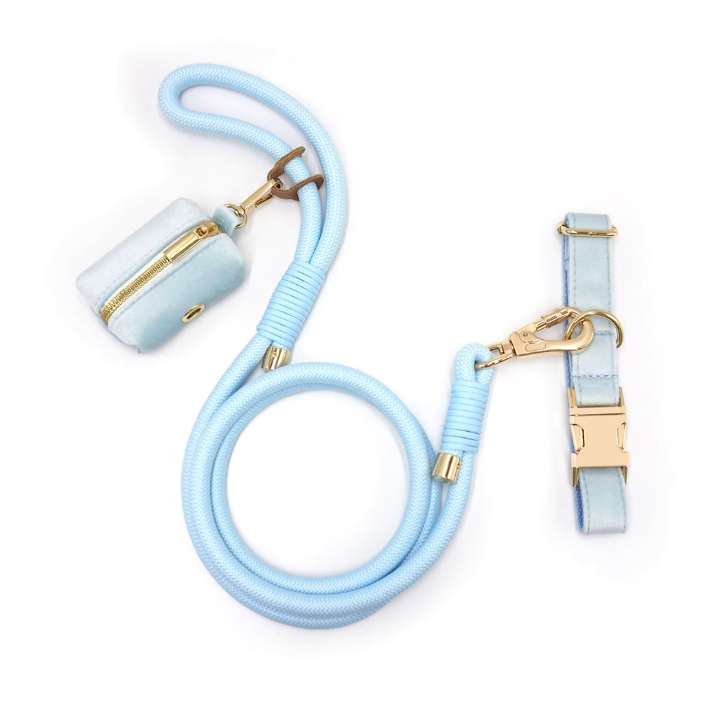 Personalized Velvet Dog Walking Set