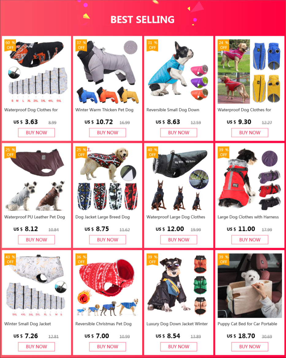 Waterproof Winter Dog Coat with Harness – Warm Jacket for Large Dogs