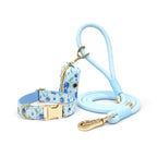 DDPaws Light Blue / XS Personalized Rope Dog Collar Leash Set