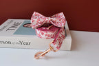 Personalized Floral Dog Collar Leash Set