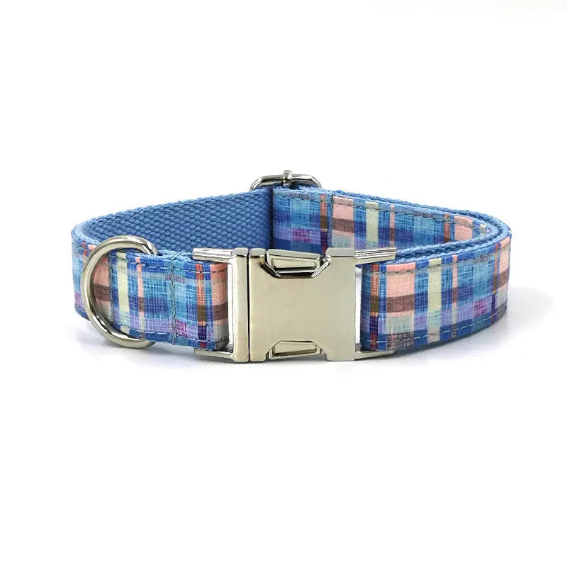 DDPaws  Collar / XS Blue Plaid Set