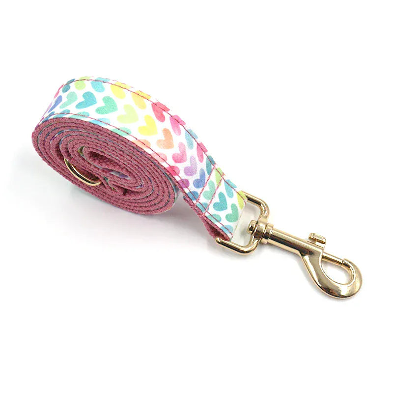 D&D Paws Leash / XS Pink Hearts Print Set