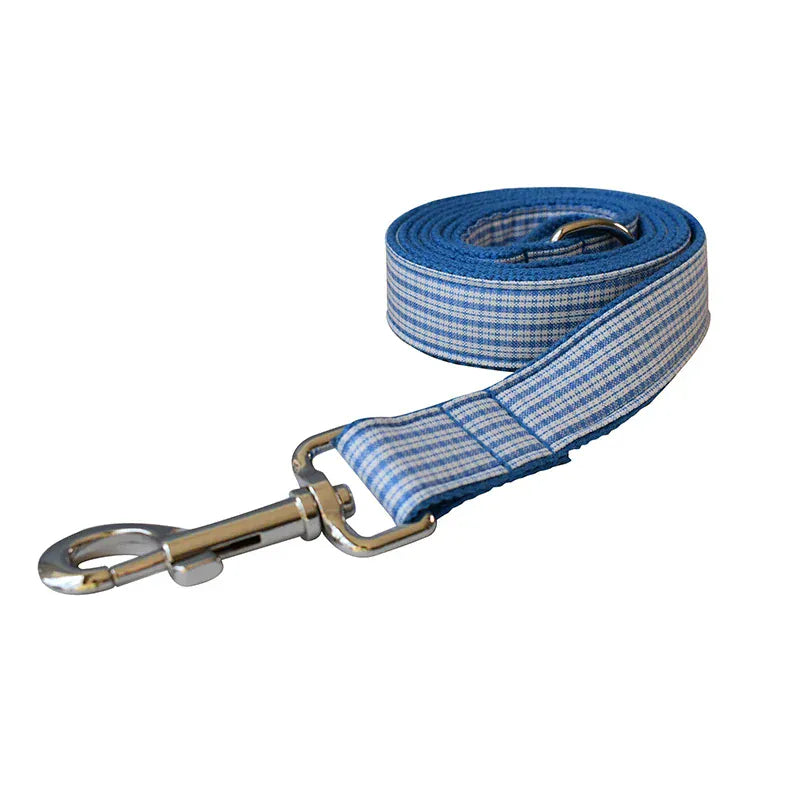DDPaws  Leash / S Blue White Grid Set