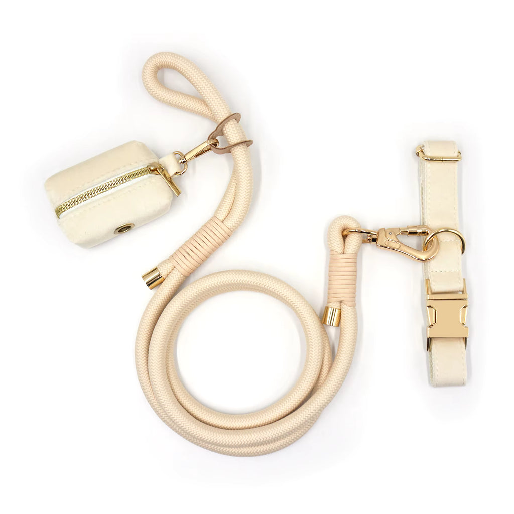 Personalized Velvet Dog Walking Set