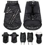 Cool Dog Leather Jacket – Warm Waterproof Winter Coat for Small & Medium Dogs