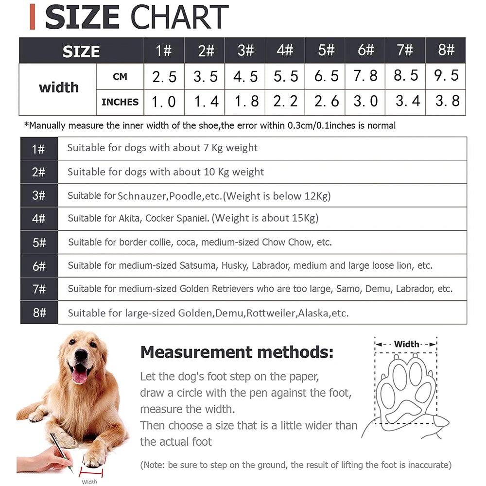 Waterproof Reflective Dog Boots – Non-Slip PVC Sole Shoes for All-Season Paw Protection