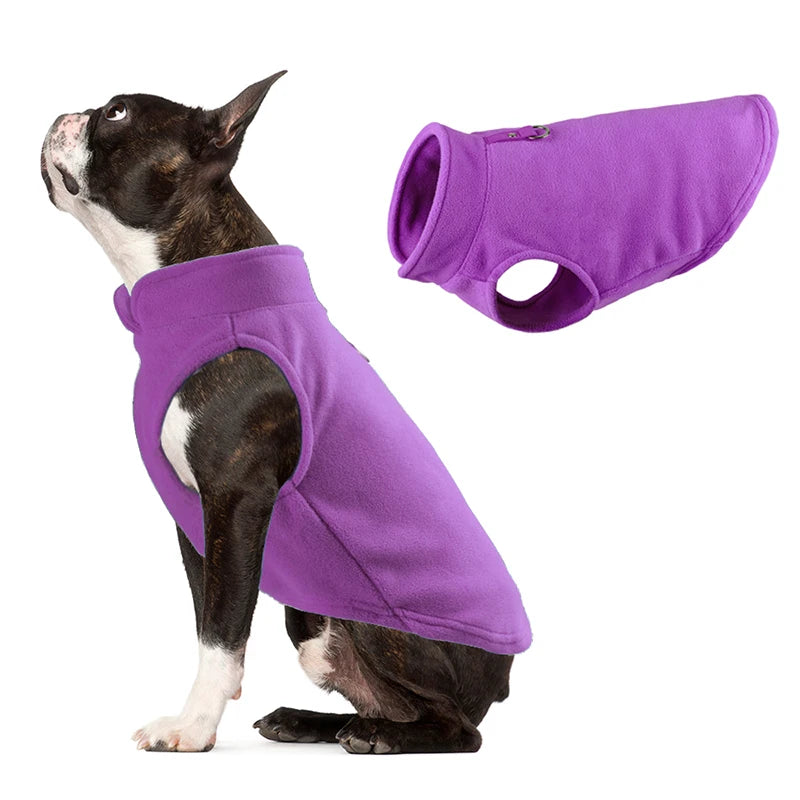 Winter Fleece Dog Vest – Warm Jacket for Small Dogs & Cats