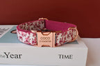 Personalized Floral Dog Collar Leash Set