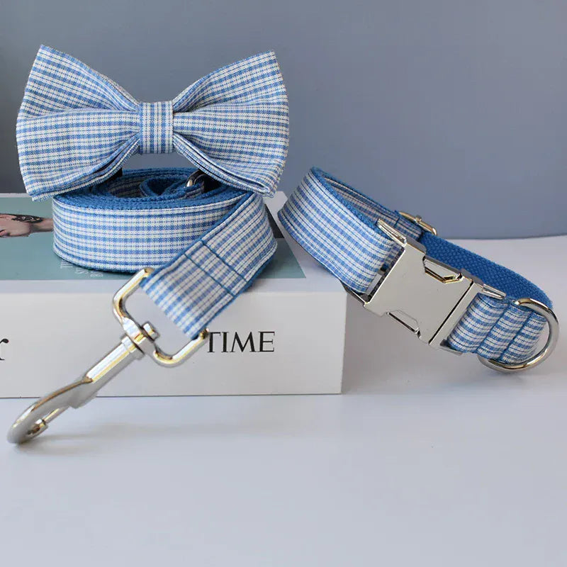 DDPaws  Blue White Grid Set