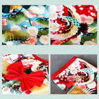Japanese Kimono Pet Outfit – Cherry Blossom Crane Print Cosplay Coat for Dogs & Cats