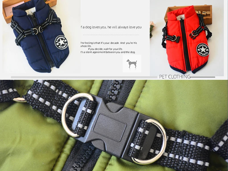 Waterproof Winter Dog Jacket with Built-in Harness – Warm Coat for Small & Large Breeds