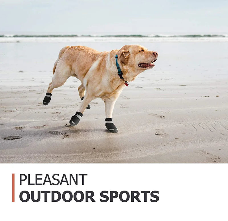 Waterproof Reflective Dog Boots – Non-Slip PVC Sole Shoes for All-Season Paw Protection