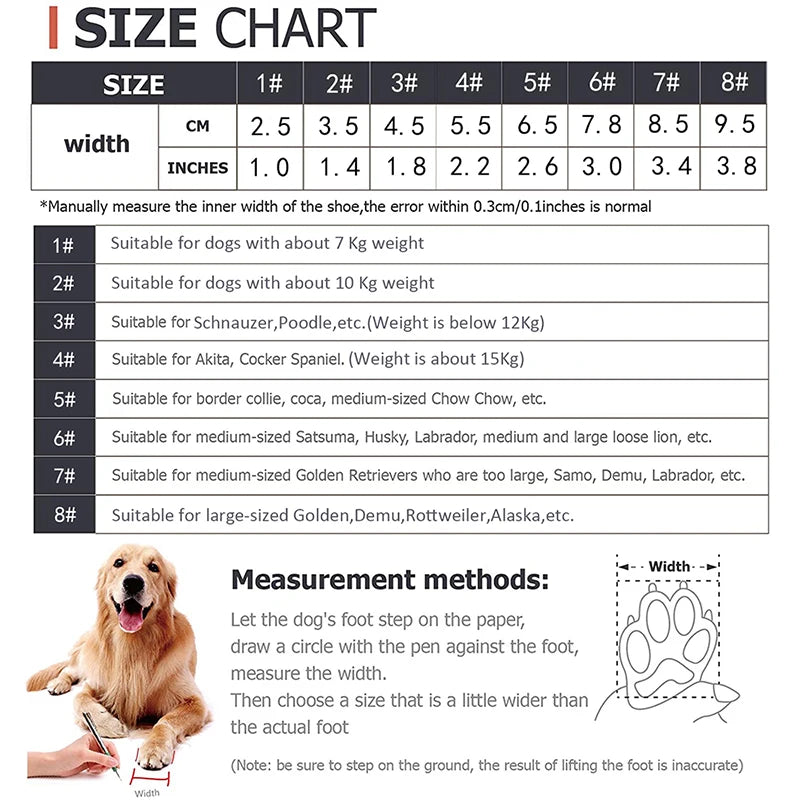 Waterproof Reflective Dog Boots – Non-Slip PVC Sole Shoes for All-Season Paw Protection