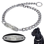 Personalized Dog Chain Collar – Engraved Metal Choke Collar for Training Medium & Large Dogs