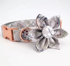 Silver Meadow Floral Dog Collar and Leash Set