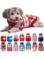 Christmas Vintage Dog Sweater – Holiday Reindeer & Red Heart Design for Small Dogs