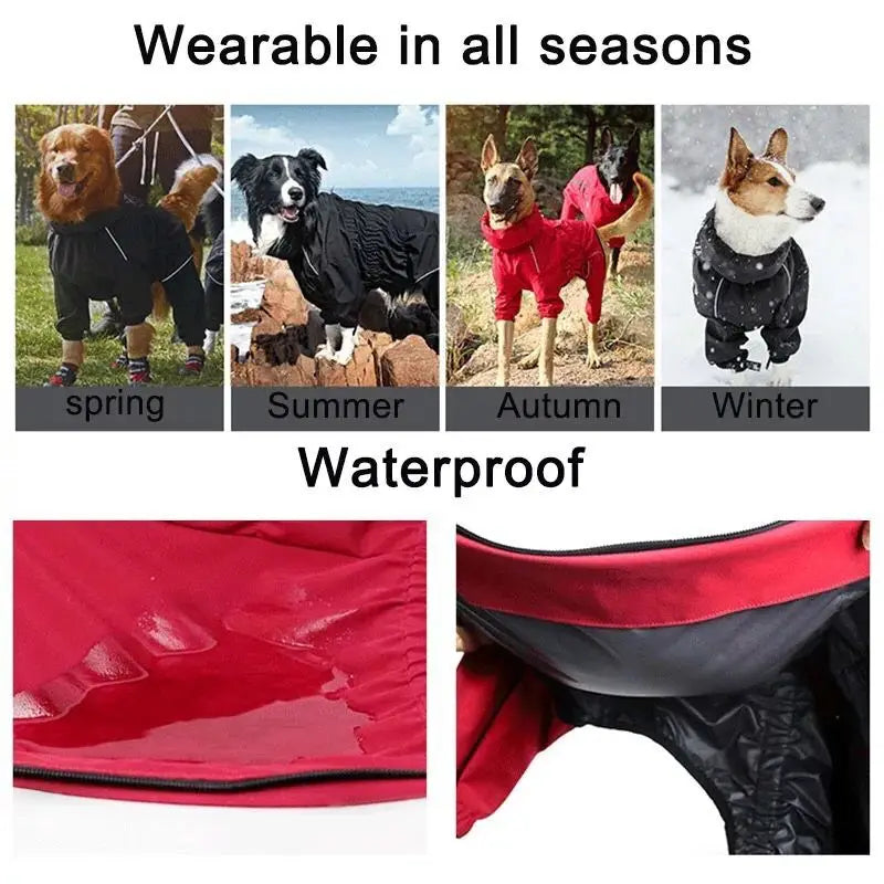 Waterproof Reflective Dog Jumpsuit – Warm Winter Outdoor Coat for All Breeds
