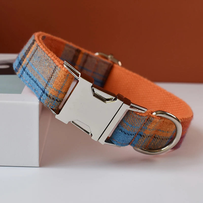 Grid Design Personalized Dog Collar, Leash & Harness Set