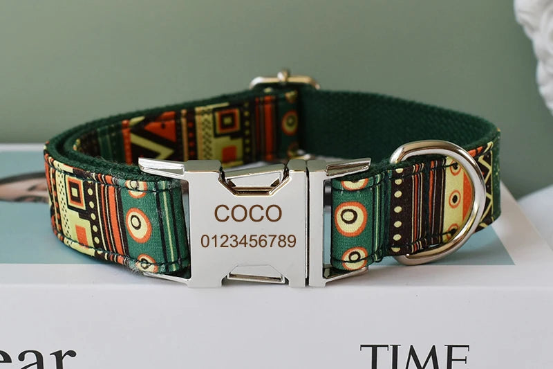 Personalized Dog Collar, Leash & Harness Set