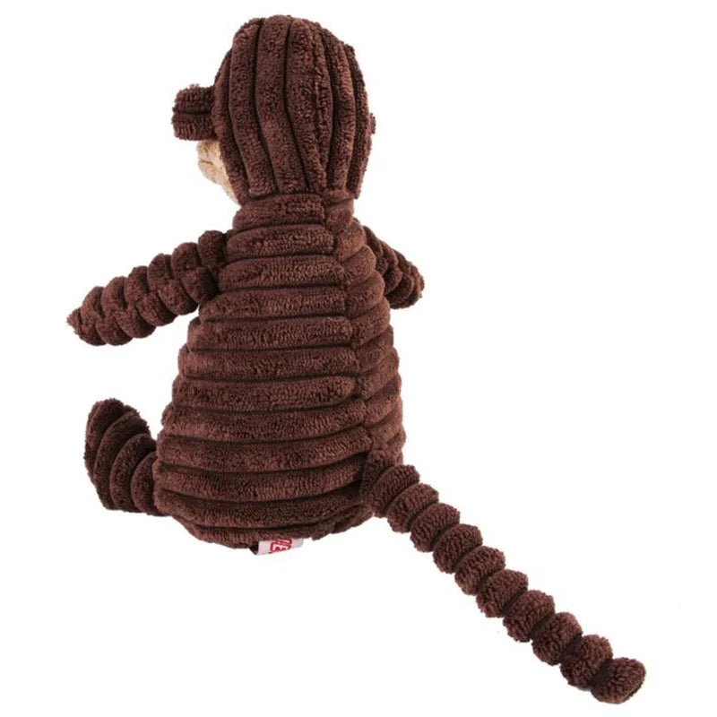 Plush Animal Dog Toy – Corduroy Squeaky Chew Toy for Small & Large Dogs