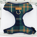 Designed Navy Plaid Dog Vest Set