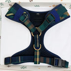 Designed Navy Plaid Dog Vest Set