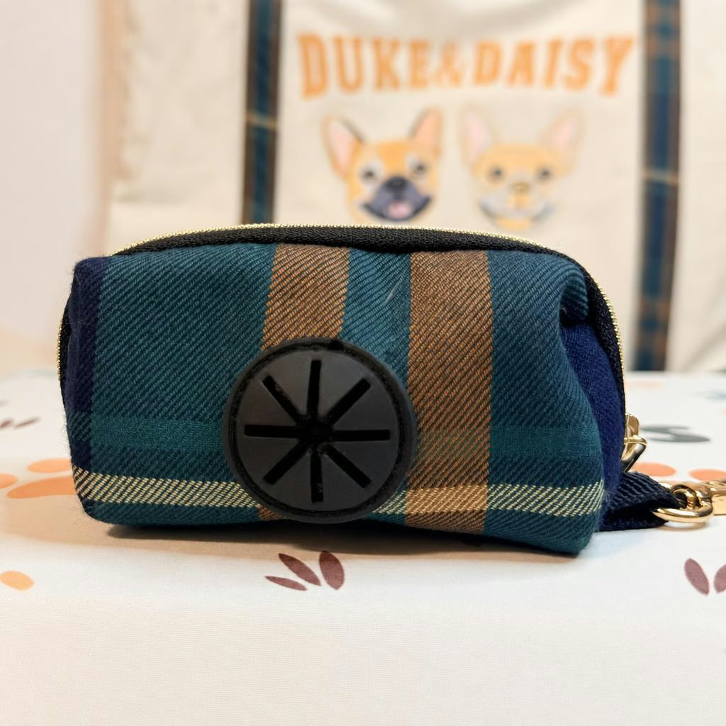Designed Navy Plaid Dog Vest Set