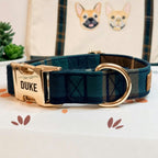 Designed Navy Plaid Dog Vest Set