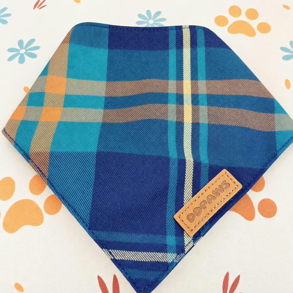 Designed Navy Plaid Dog Vest Set
