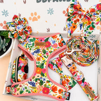 Designed Spring Floral Dog Vest Set