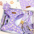 Designed Purple Daisy Floral Dog Vest Set