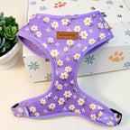Designed Purple Daisy Floral Dog Vest Set