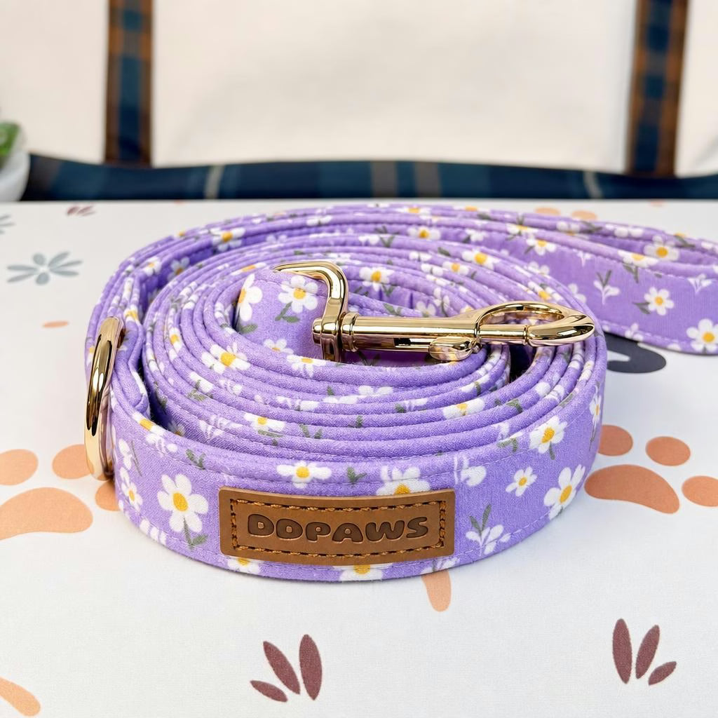 Designed Purple Daisy Floral Dog Vest Set