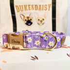 Designed Purple Daisy Floral Dog Vest Set