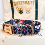 Designed Navy Floral Dog Vest Set