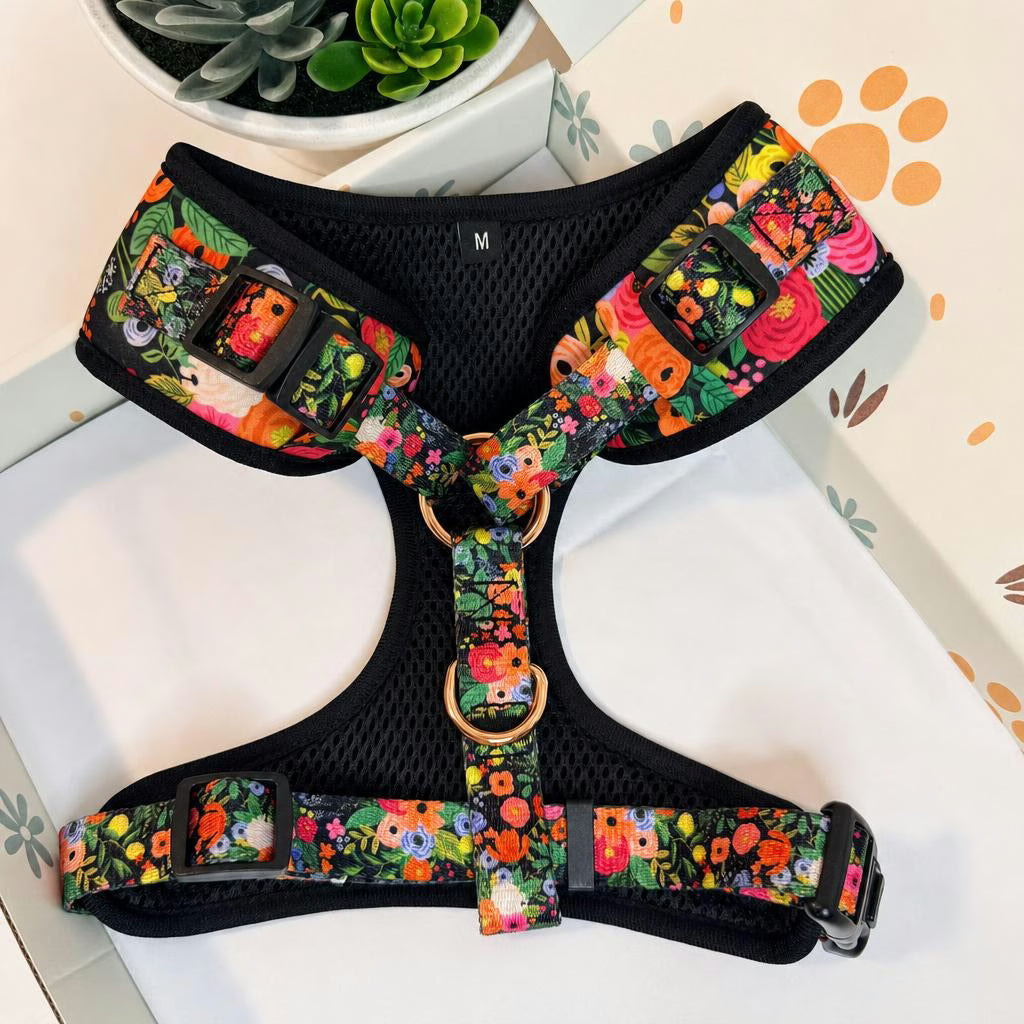 Designed Midnight Floral Dog Vest Set