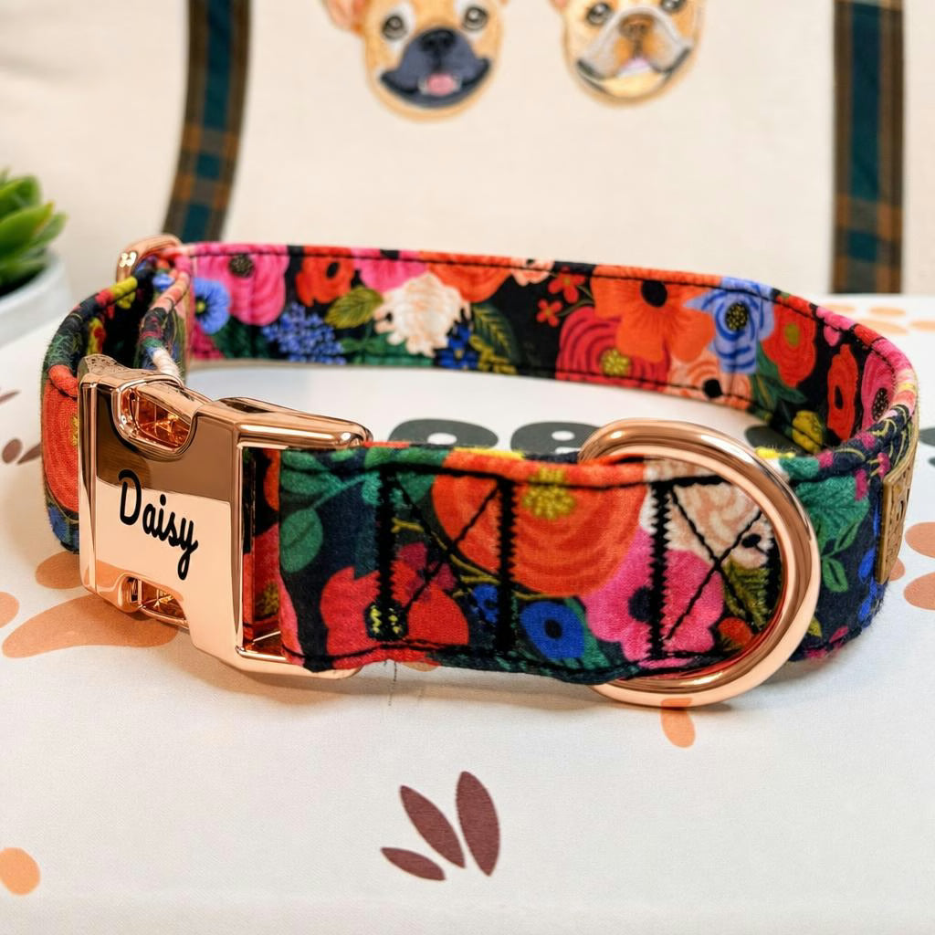 Designed Midnight Floral Dog Vest Set