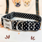 Designed Black Polka Dot Dog Vest Set