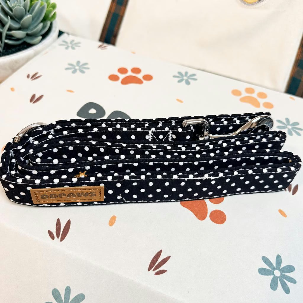 Designed Black Polka Dot Dog Vest Set