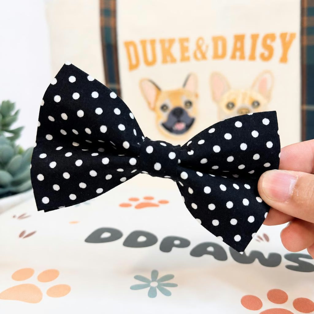 Designed Black Polka Dot Dog Vest Set