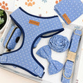 Designed Blue Polka Dot Dog Vest Set