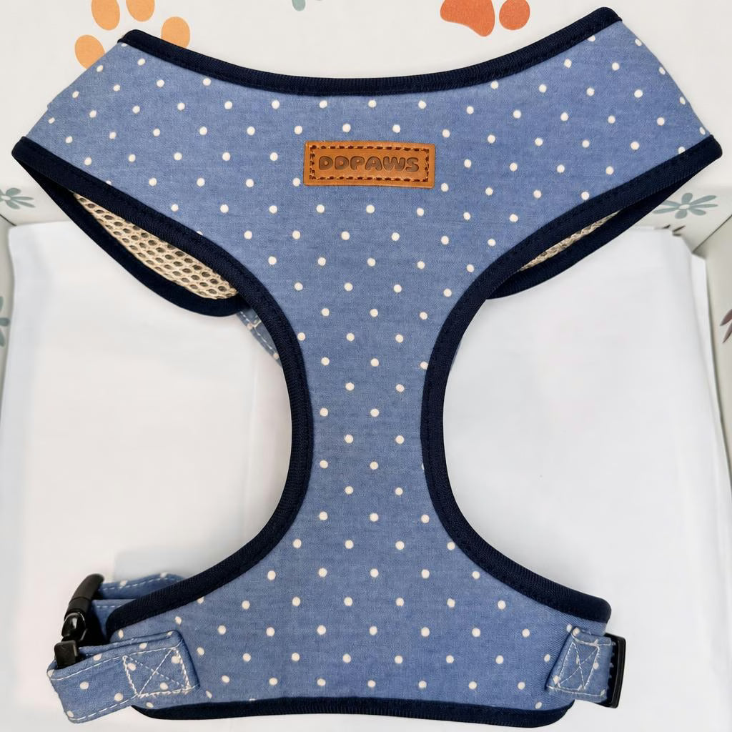 Designed Blue Polka Dot Dog Vest Set