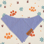 Designed Blue White Stripe Dog Vest Set