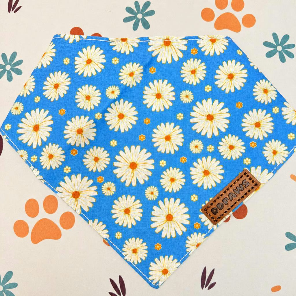 Designed Blue Daisy Floral Dog Vest Set