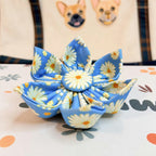 Designed Blue Daisy Floral Dog Vest Set